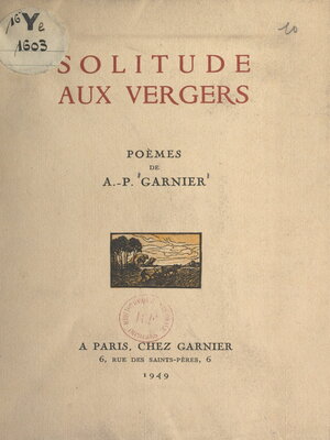 cover image of Solitude aux vergers